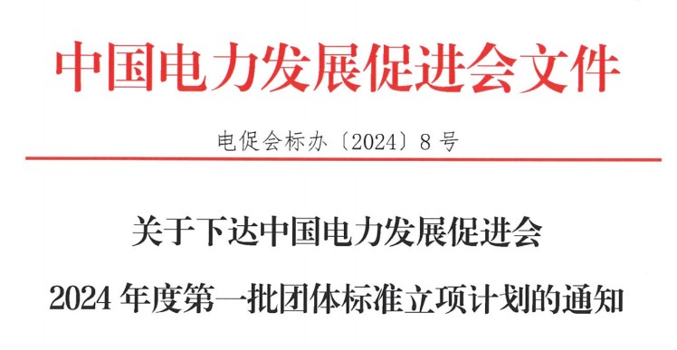 關(guān)于下達(dá)中國電力發(fā)展促進(jìn)會(huì)2024年度第一批團(tuán)體標(biāo)準(zhǔn)立項(xiàng)計(jì)劃的通知